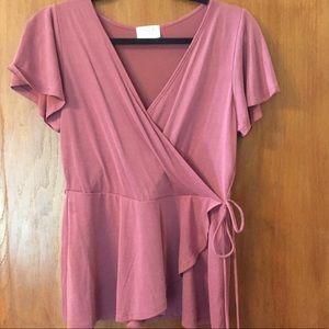 Blush Rose Crossover Peplum Top